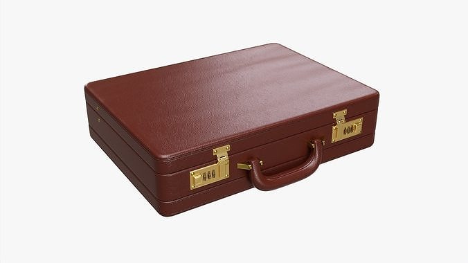 Leather briefcase closed 3D model