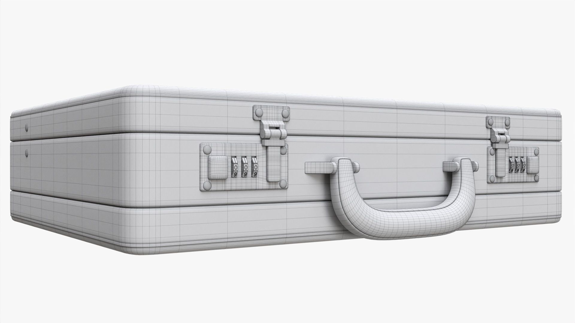 Leather briefcase closed 3D model_8