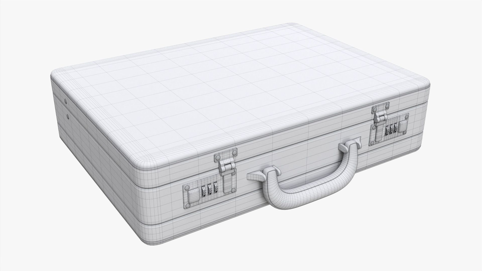 Leather briefcase closed 3D model_6