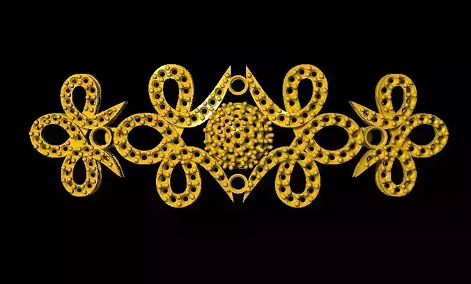 Sidepiece golden brooch