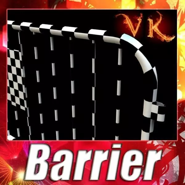 Barrier Fence High Detail unwrapped 3D model