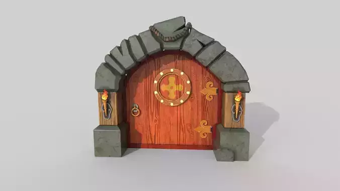 Stylized Gate Low-poly 3D model