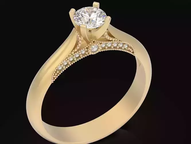 Solitaire Engagement Ring  jewelry Gold silver