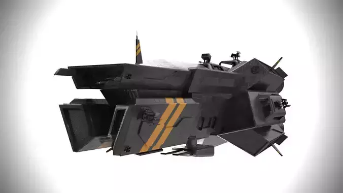 spaceship 0122 cruiser low poly Low-poly 3D model