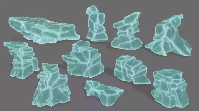 ice rocks Low-poly 3D model