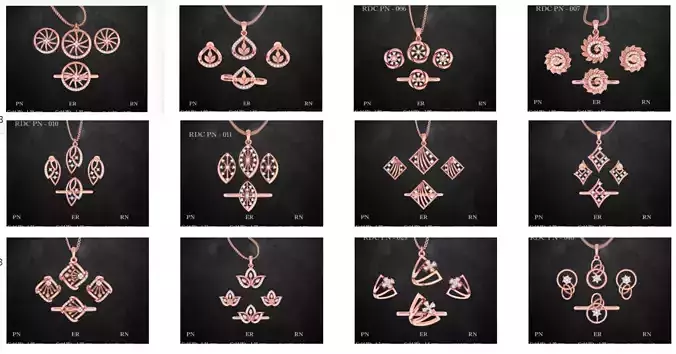 25 Pendant Earrings set 3dm stl 3 view renders 