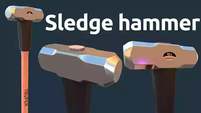Tools - Sledgehammer game-ready Low-poly 3D model