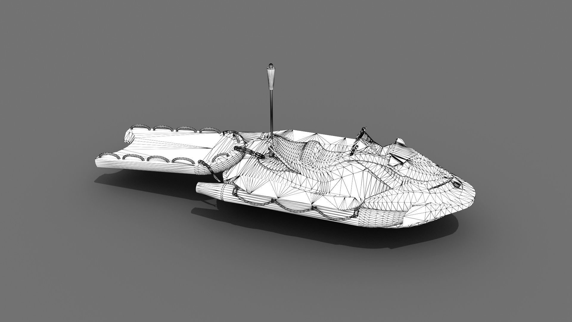 Lifeguard Watercraft Low-poly 3D model_13