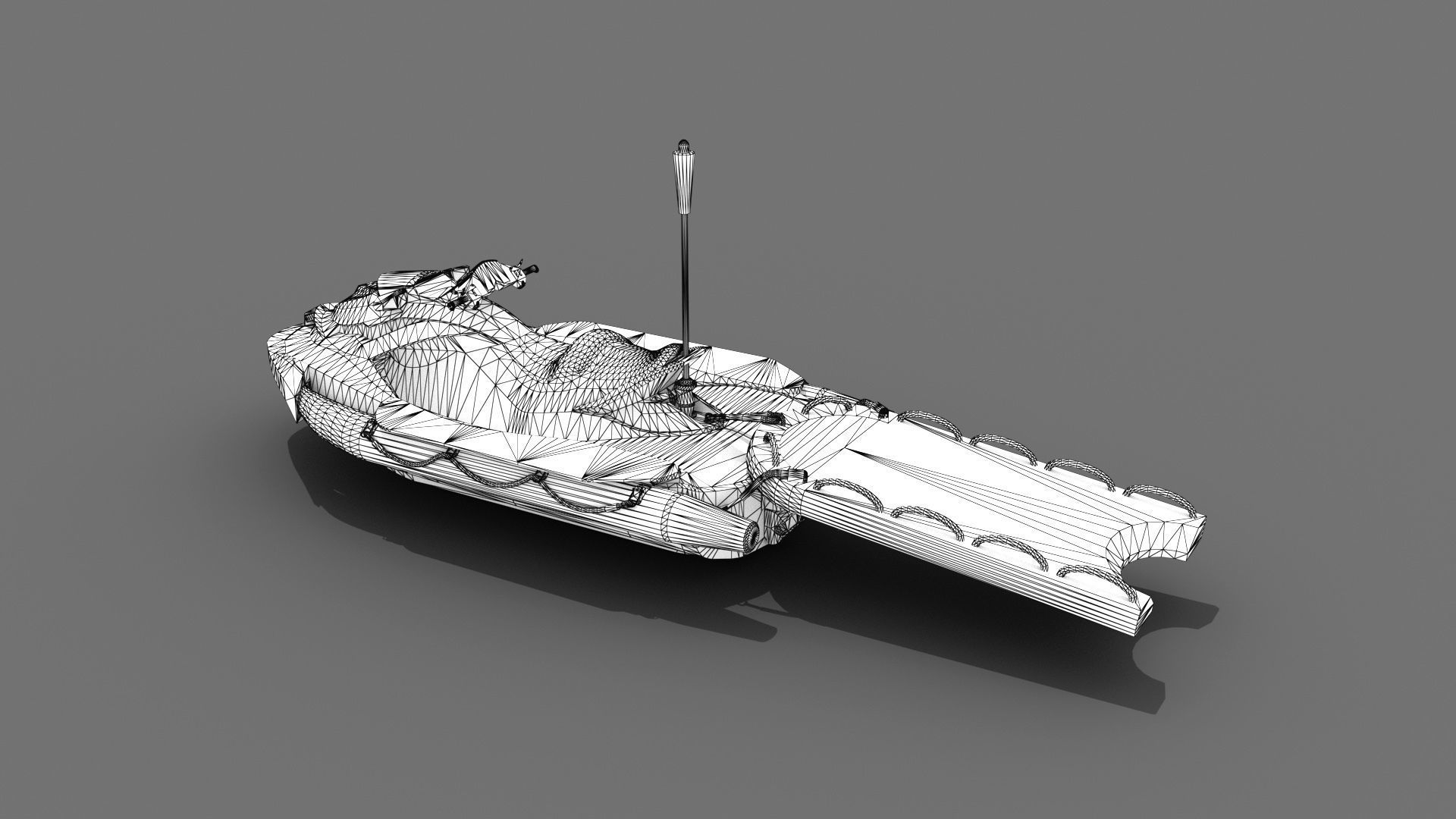 Lifeguard Watercraft Low-poly 3D model_14