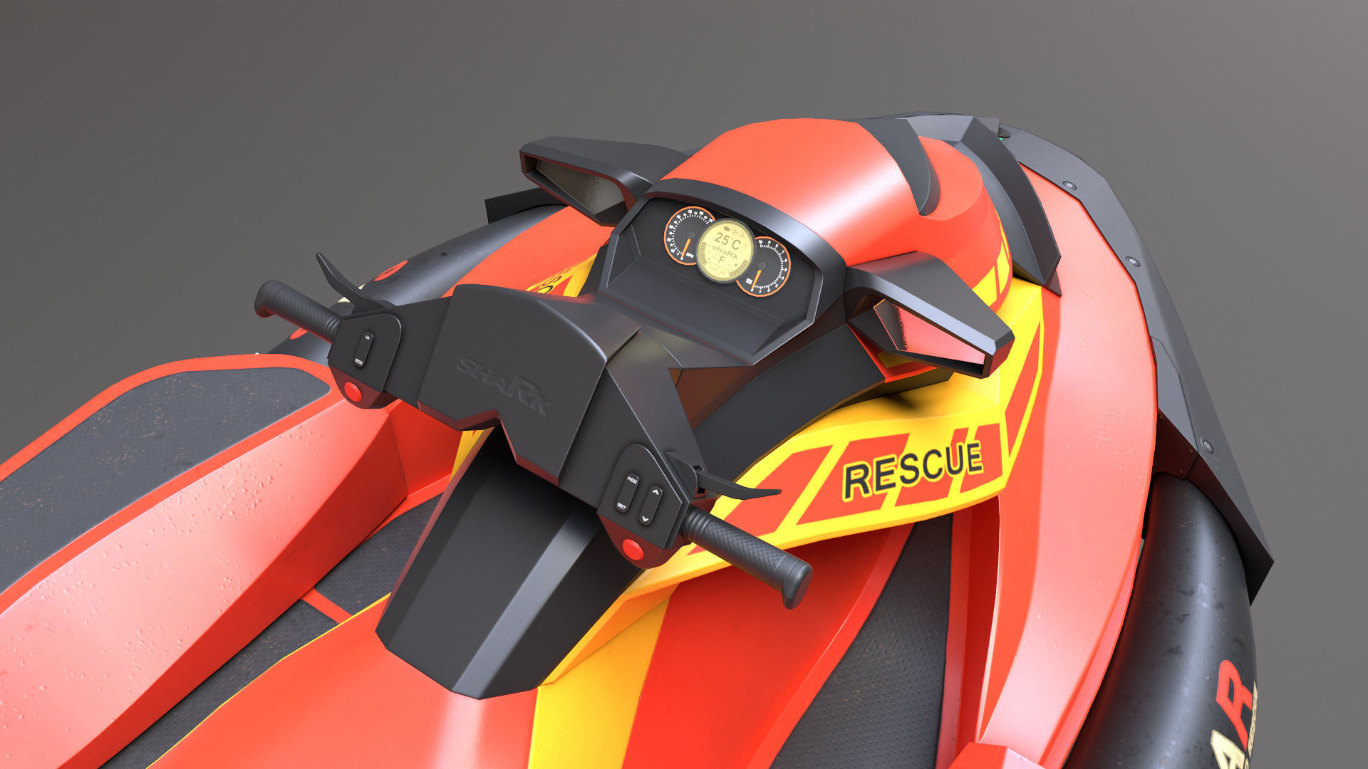 Lifeguard Watercraft Low-poly 3D model_5