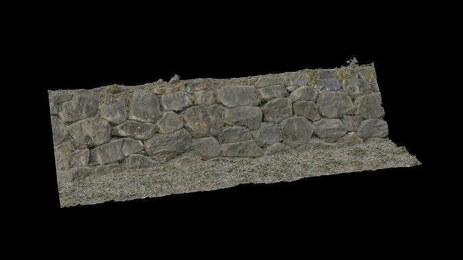 Korean Traditional Stone Wall 3D model