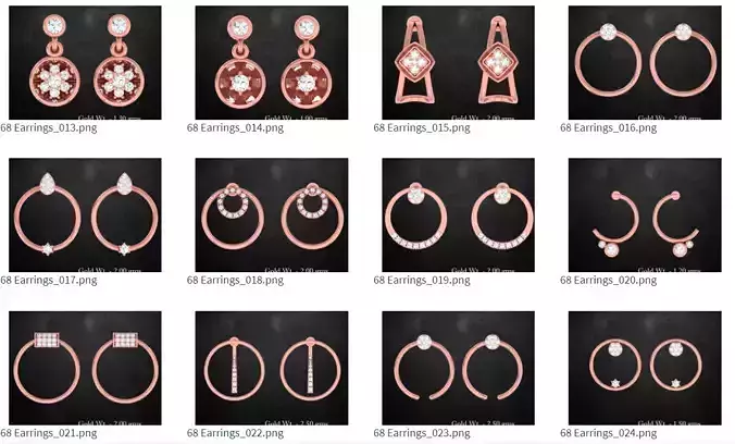 68 Light wt minimalistic earrings collection 