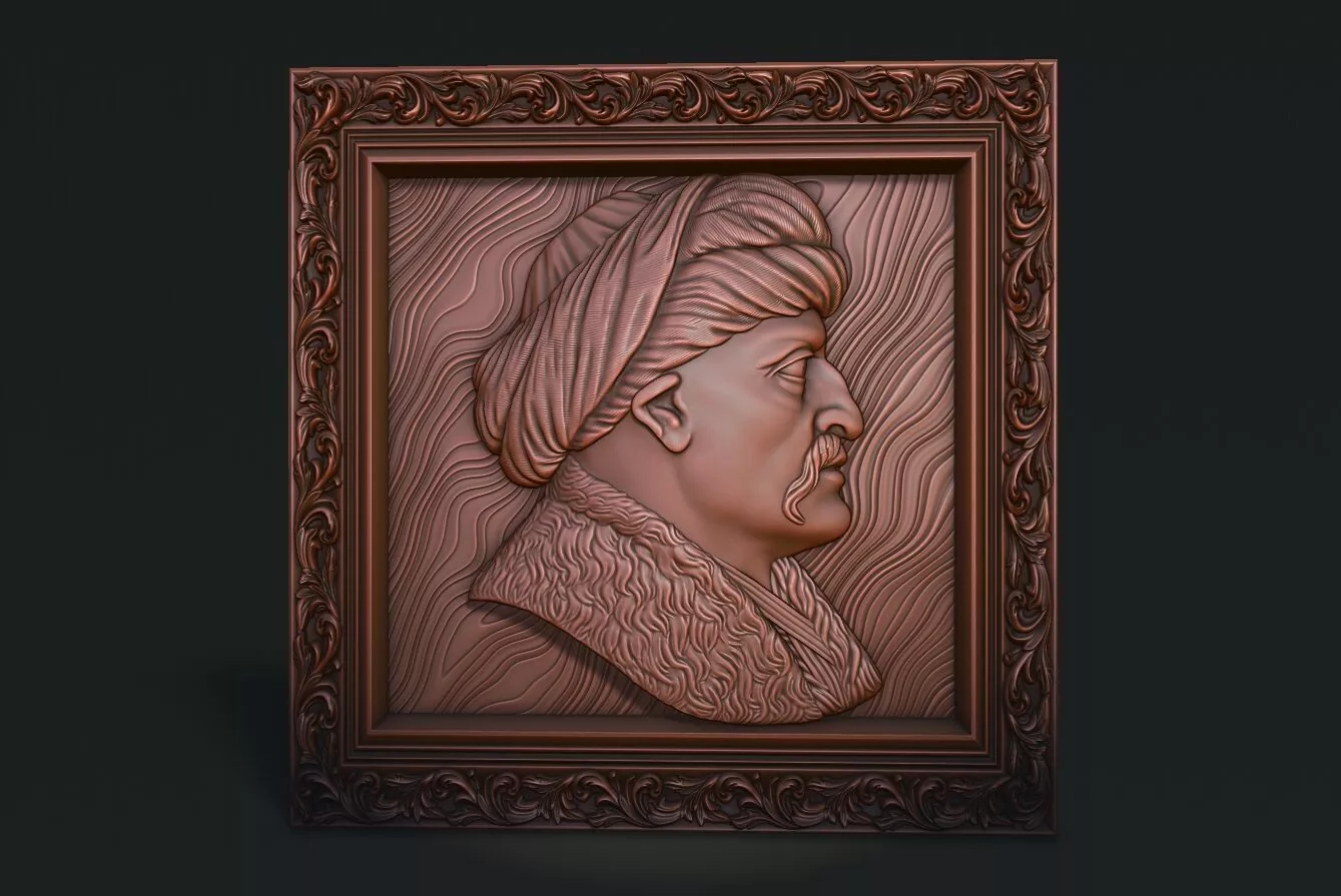 The Portrait of Mehmed II bas relief 3D print model