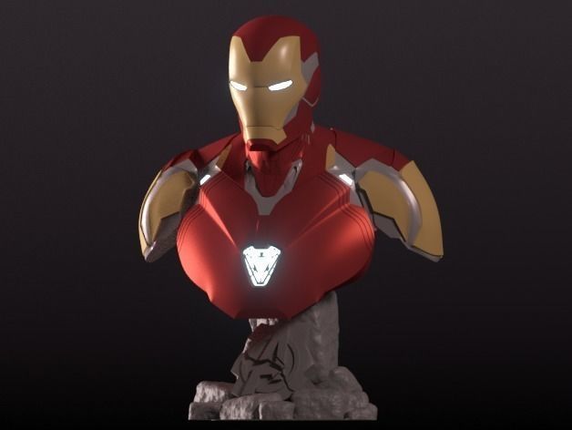 iron man incredible bust 3D print model_3