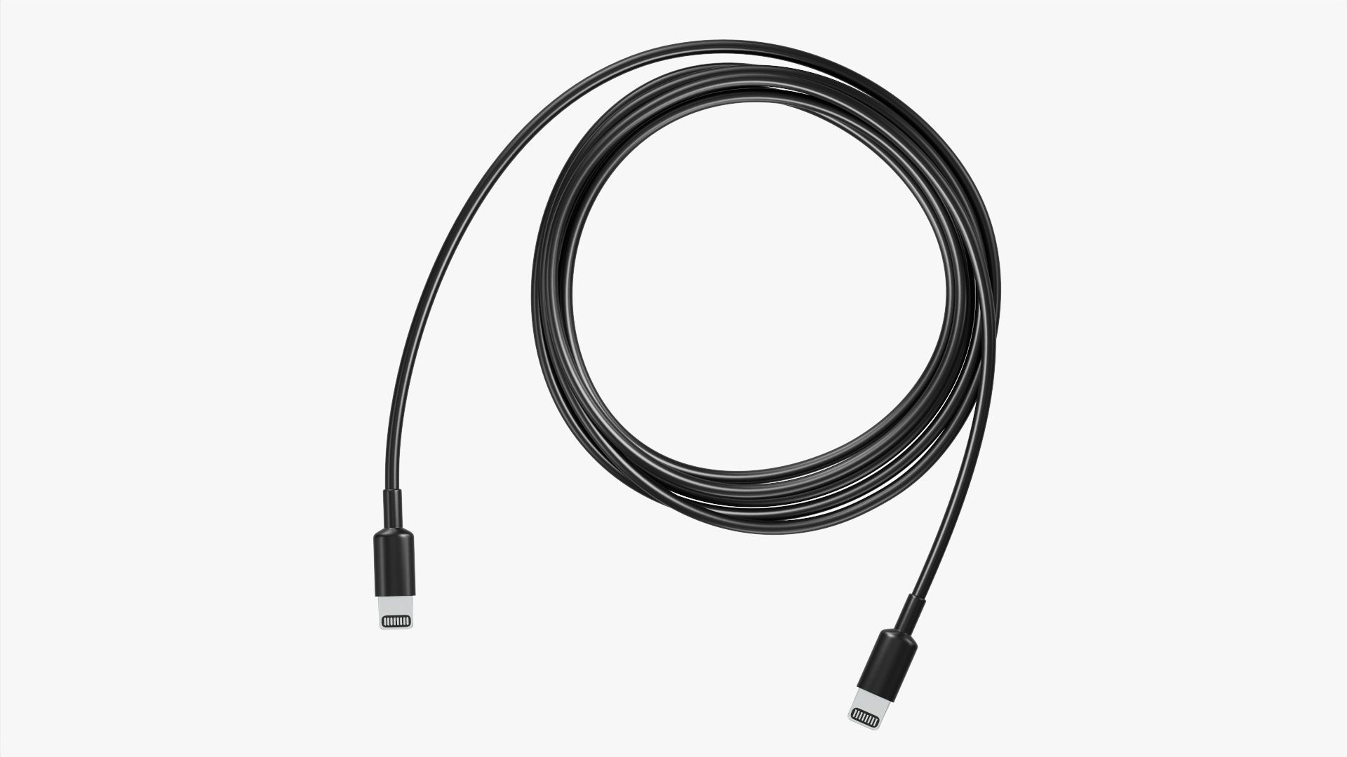 Black Lightning cable double sided 3D model_5