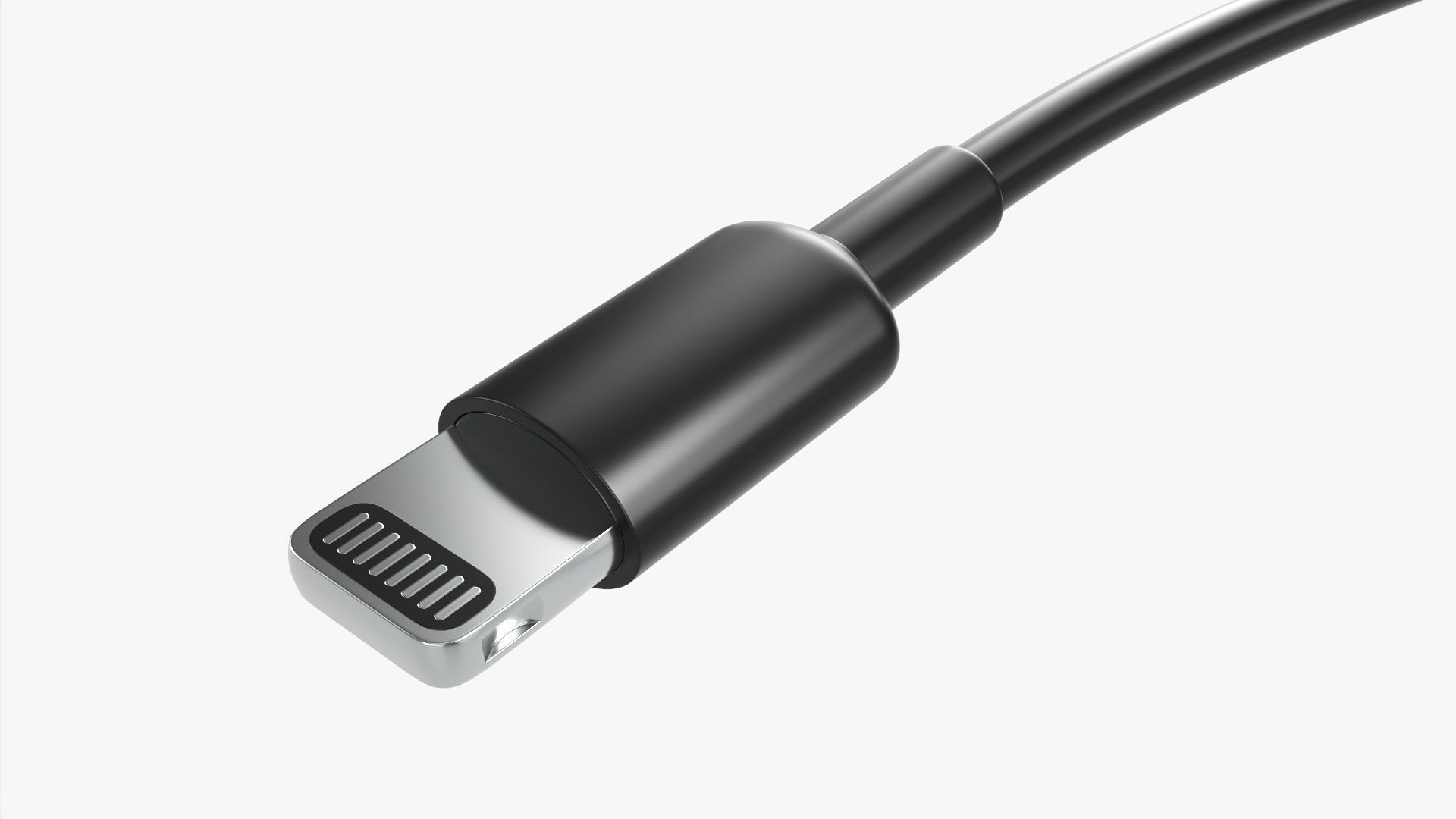 Black Lightning cable double sided 3D model_2