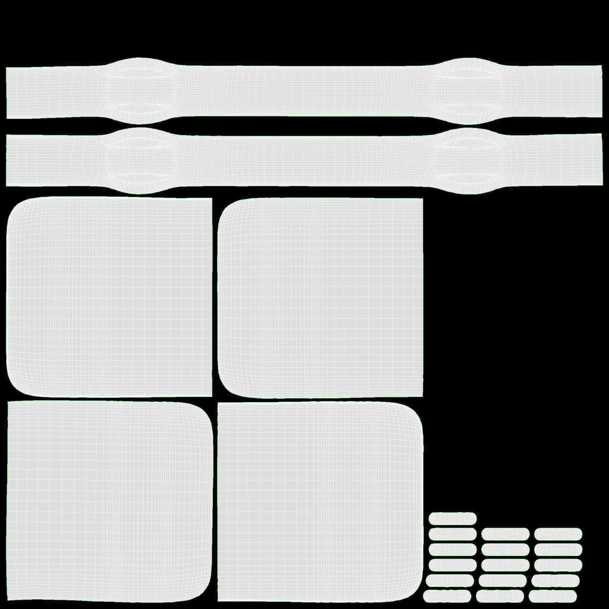 Black Lightning cable double sided 3D model_10