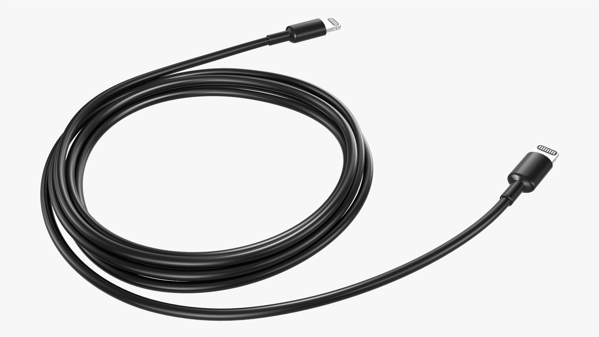 Black Lightning cable double sided 3D model_1