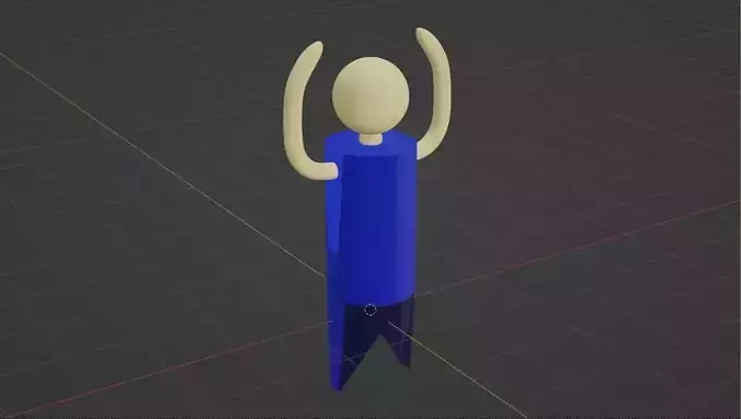 HUMAN 3D man with arms raised in air