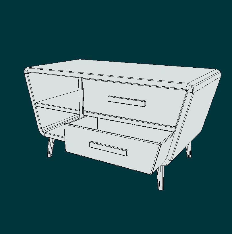 Stylized Drawer Low-poly 3D model_5