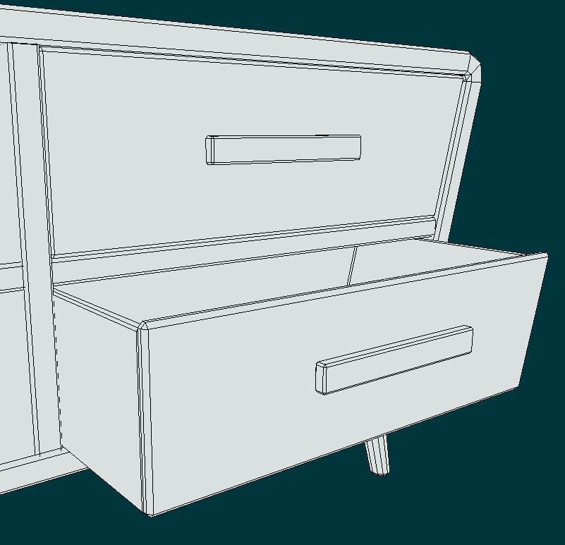 Stylized Drawer Low-poly 3D model_7