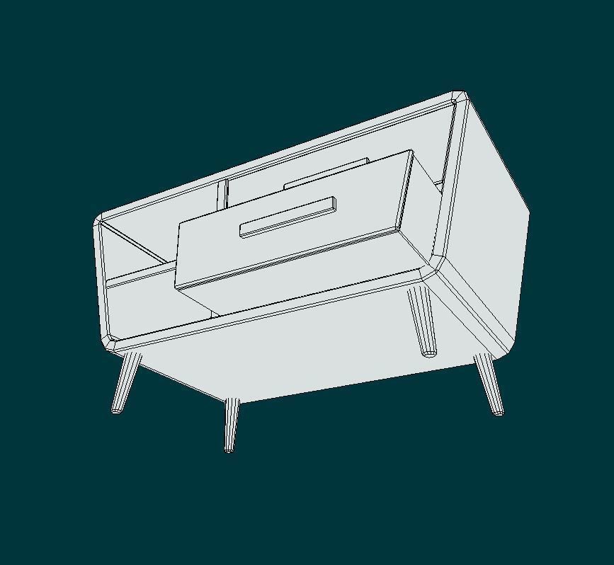Stylized Drawer Low-poly 3D model_6