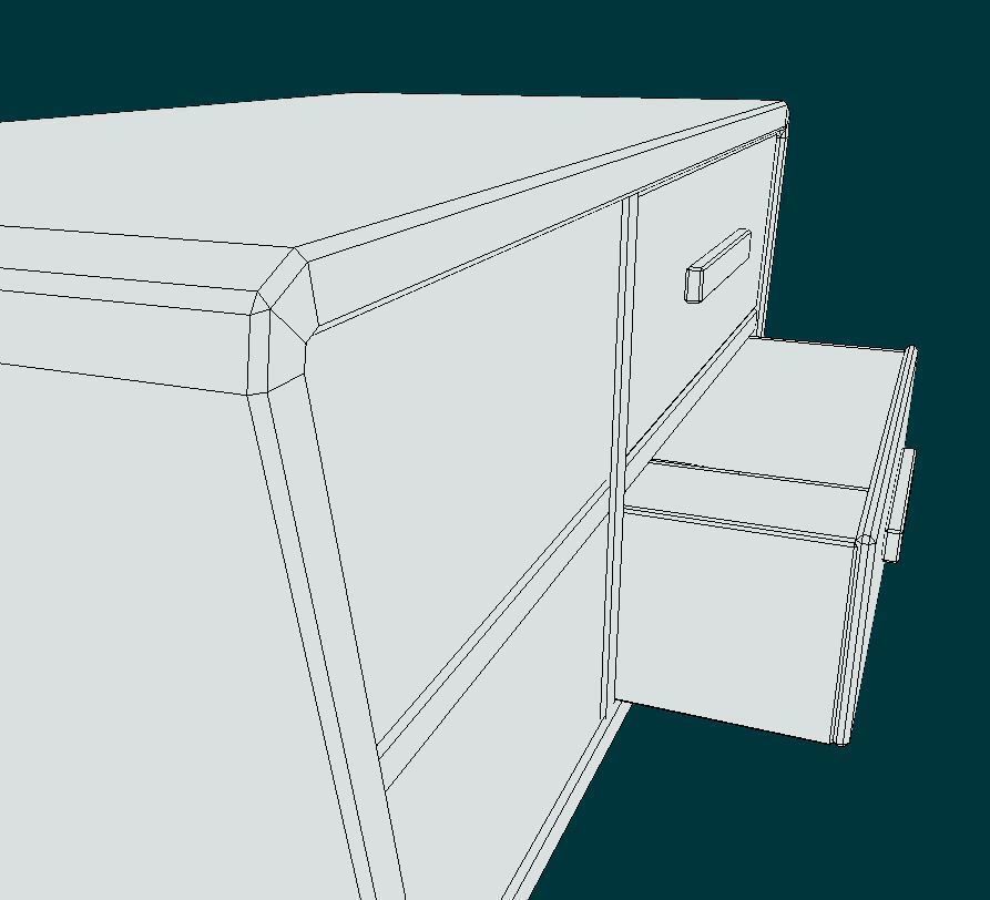 Stylized Drawer Low-poly 3D model_8