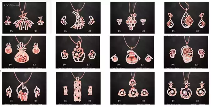 22 Italian High Jewelry Pendant earrings set