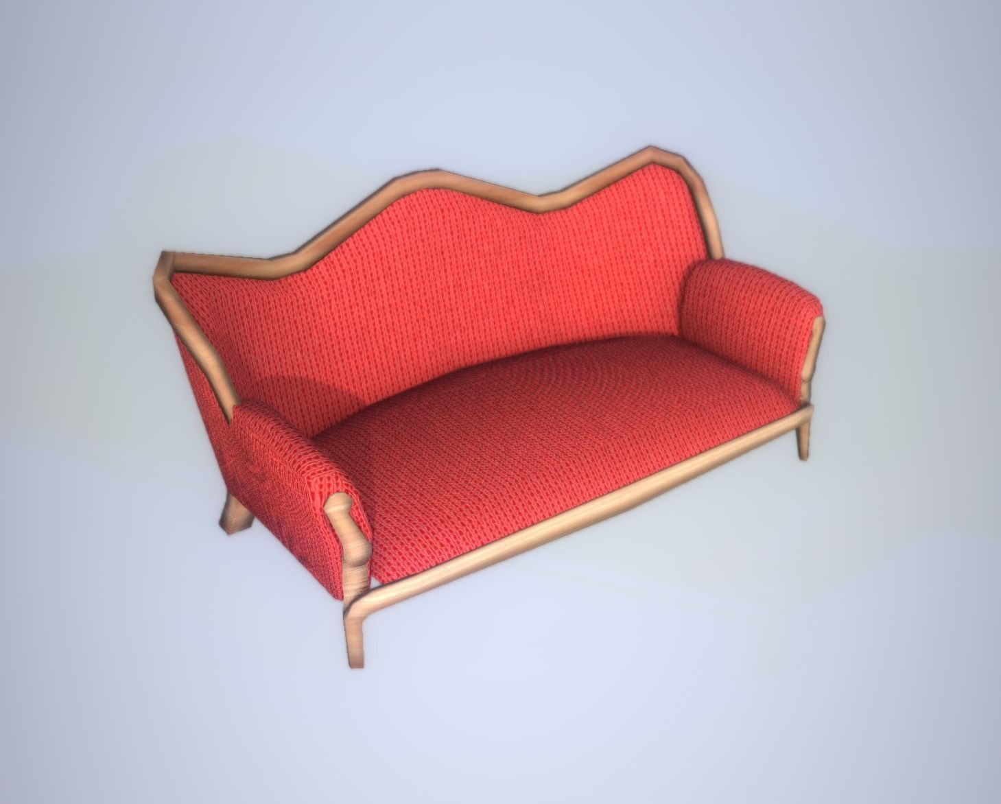 Antique Sofa LP PBR game ready 3x materials Low-poly 3D model_3