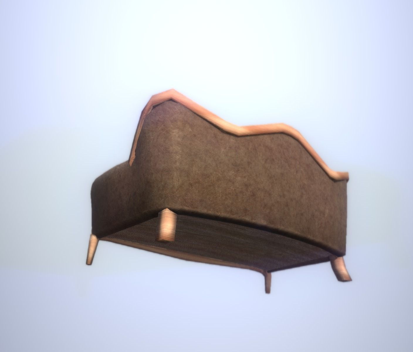 Antique Sofa LP PBR game ready 3x materials Low-poly 3D model_4