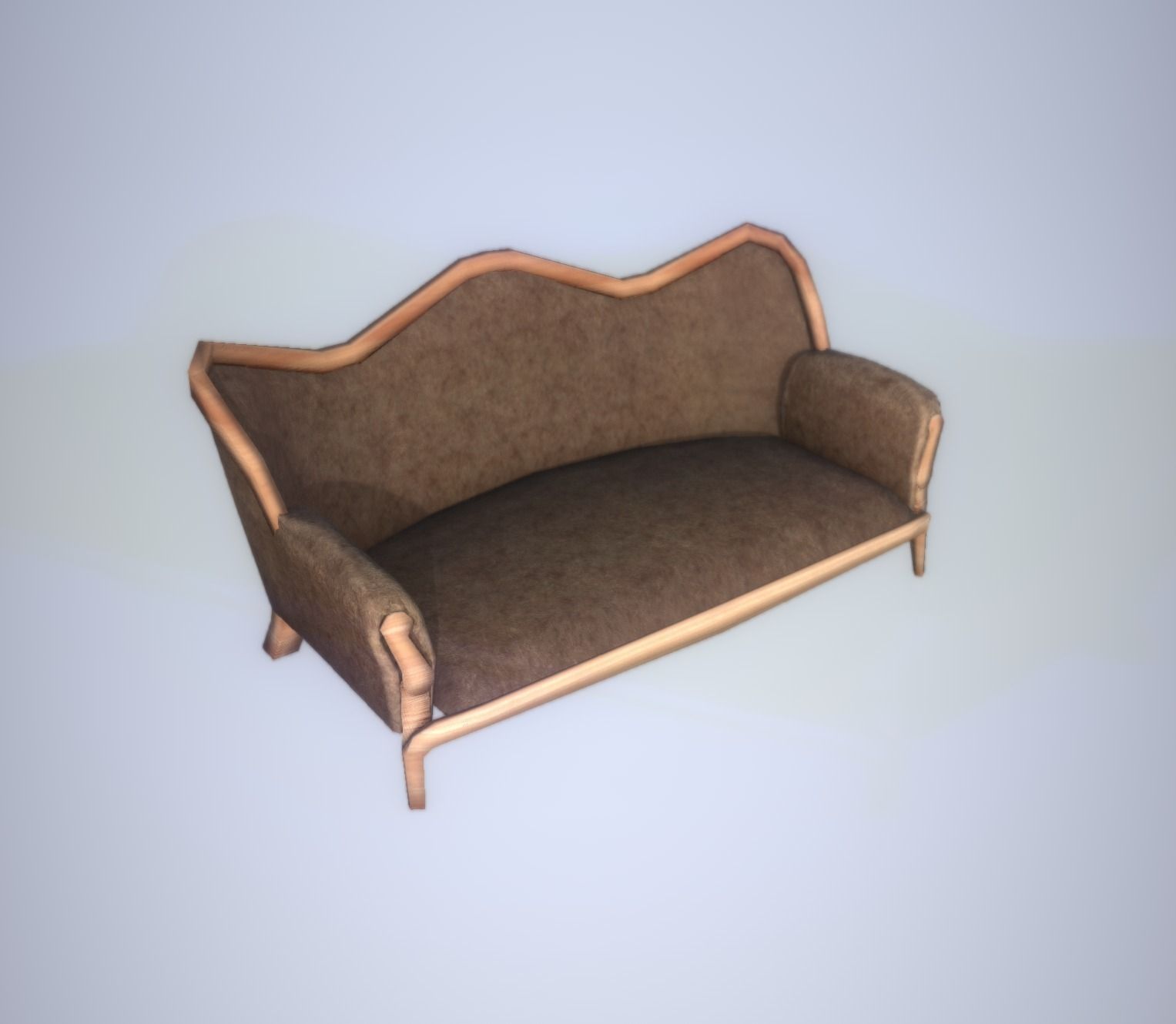 Antique Sofa LP PBR game ready 3x materials Low-poly 3D model_2
