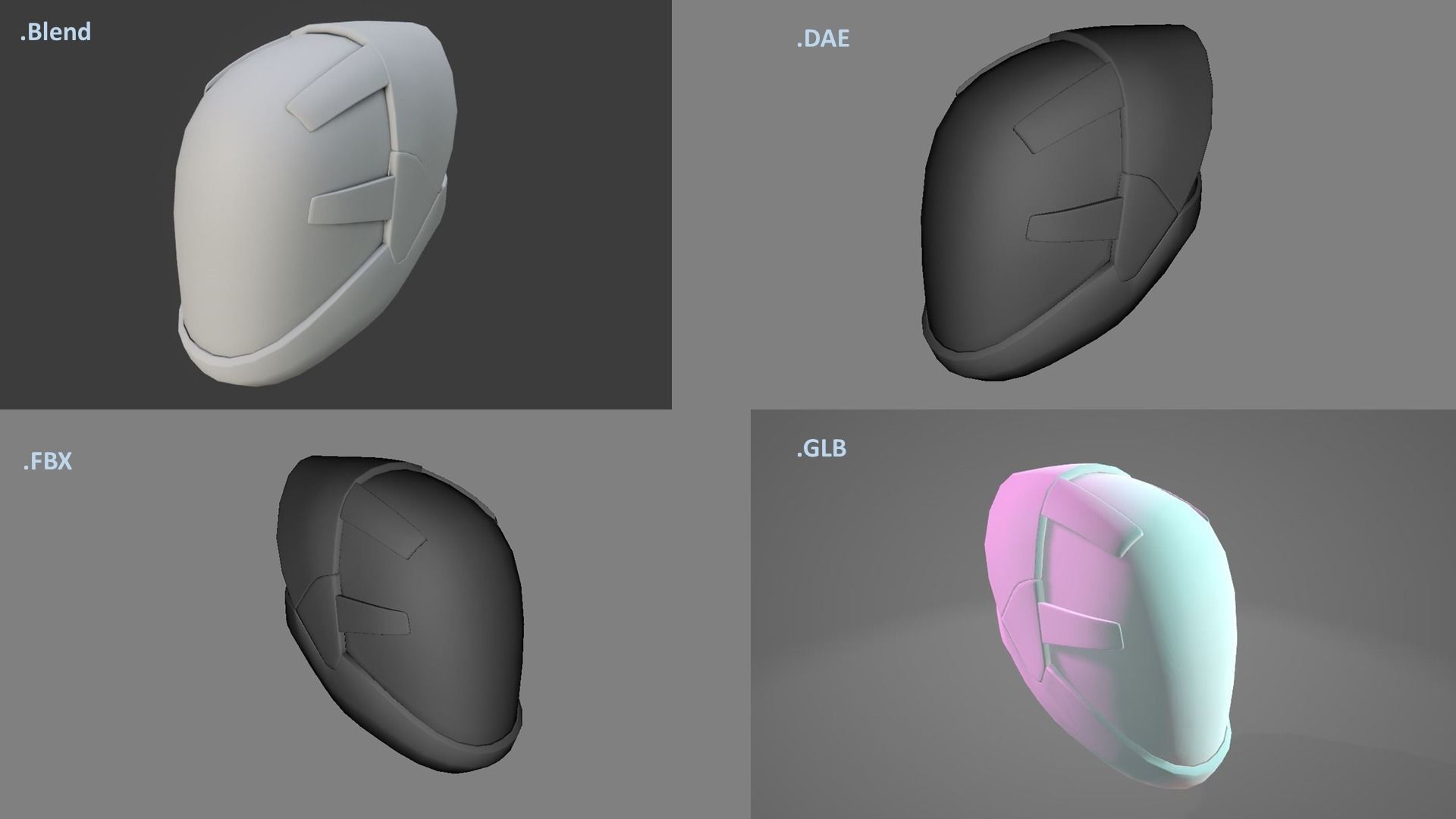 SciFi Helmet Base Mesh SCH4 3D model_3