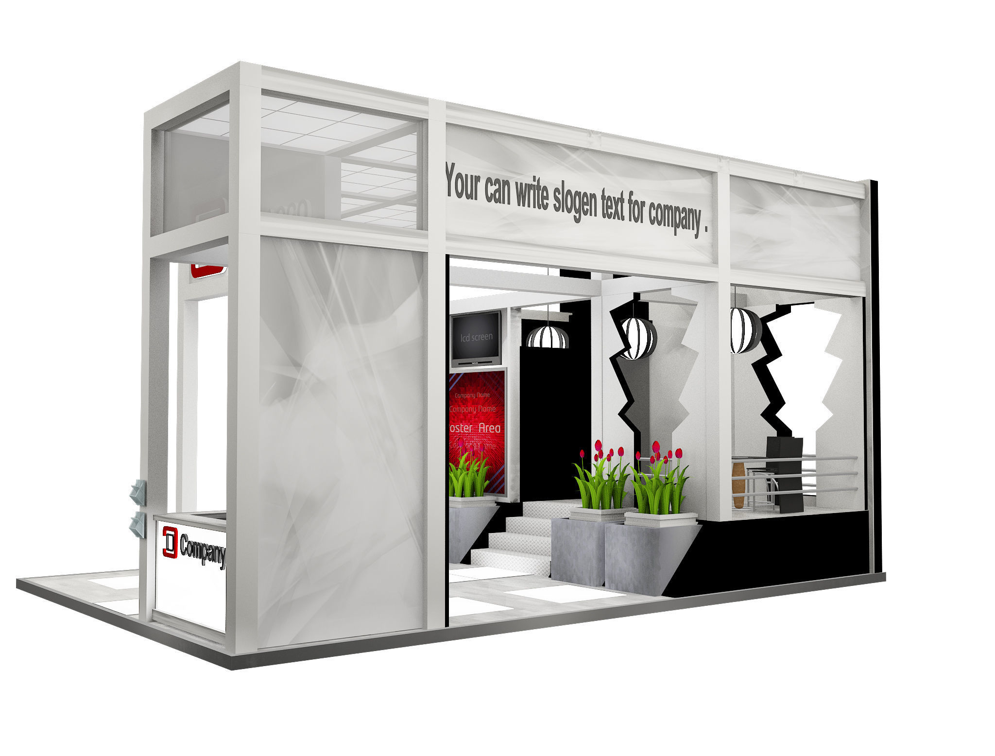 Booth Exhibition Stand a515 3D model_10