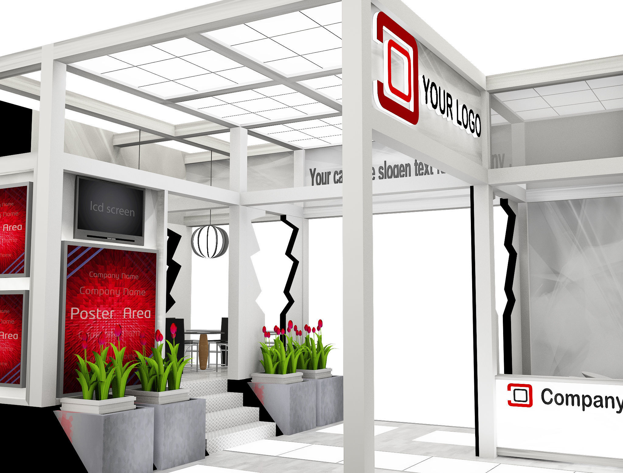 Booth Exhibition Stand a515 3D model_22