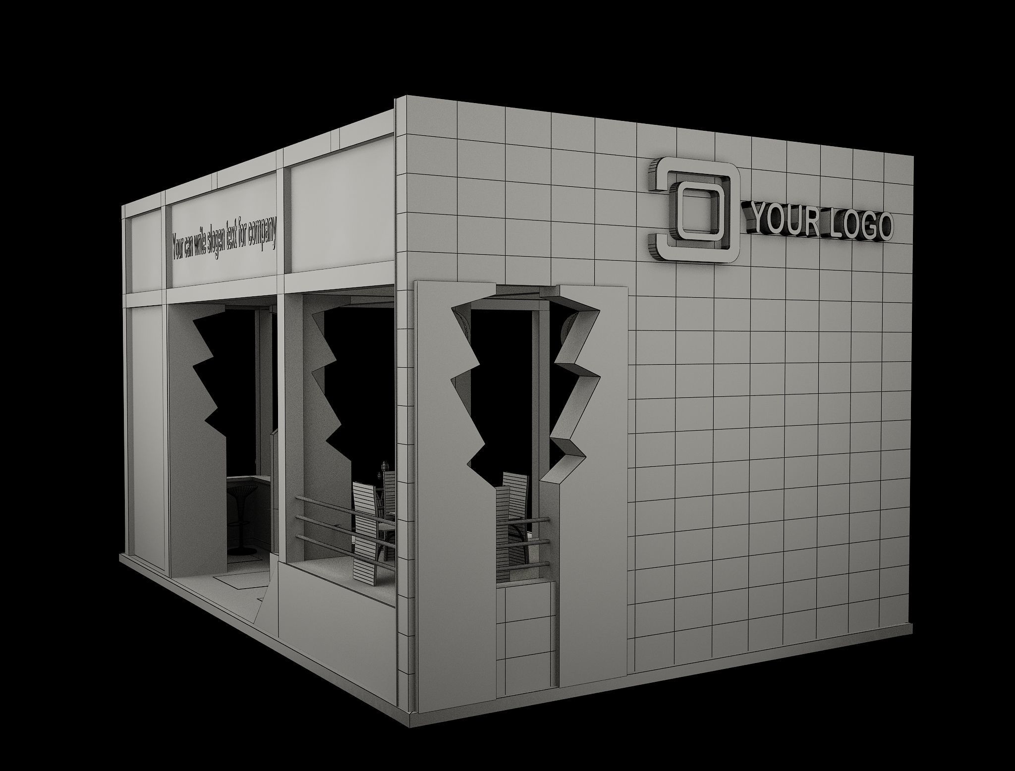 Booth Exhibition Stand a515 3D model_19