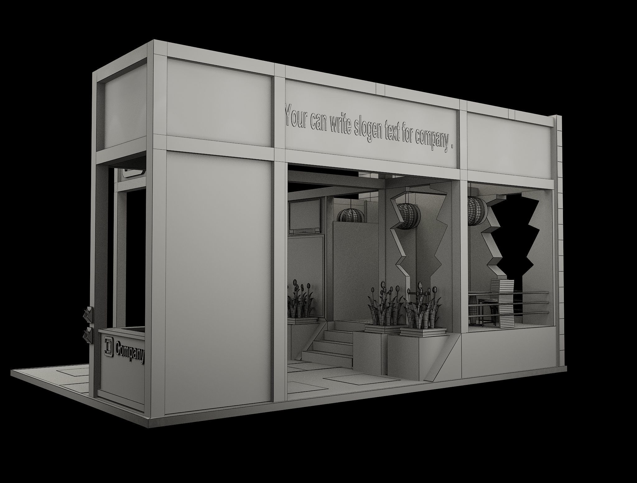 Booth Exhibition Stand a515 3D model_11