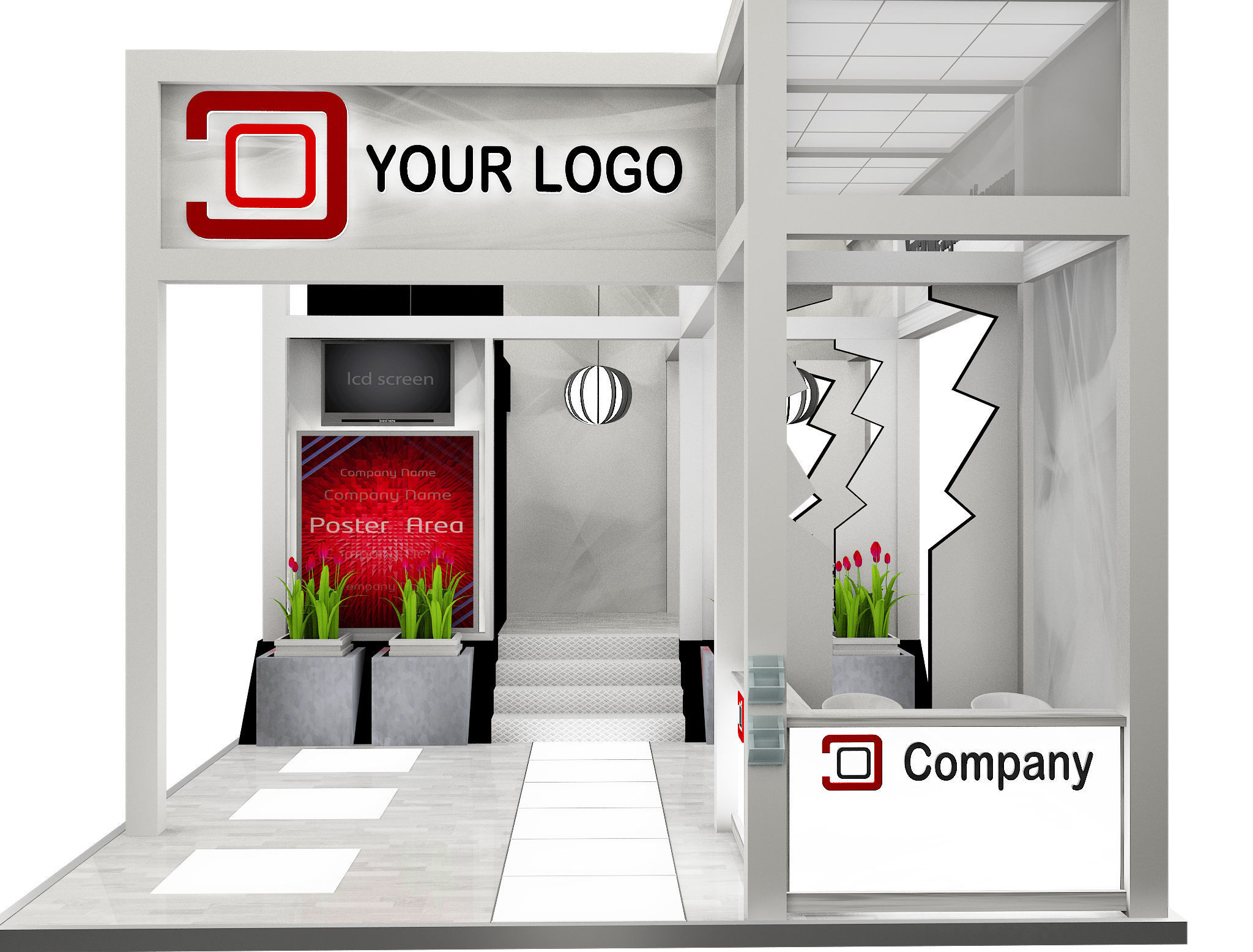 Booth Exhibition Stand a515 3D model_8