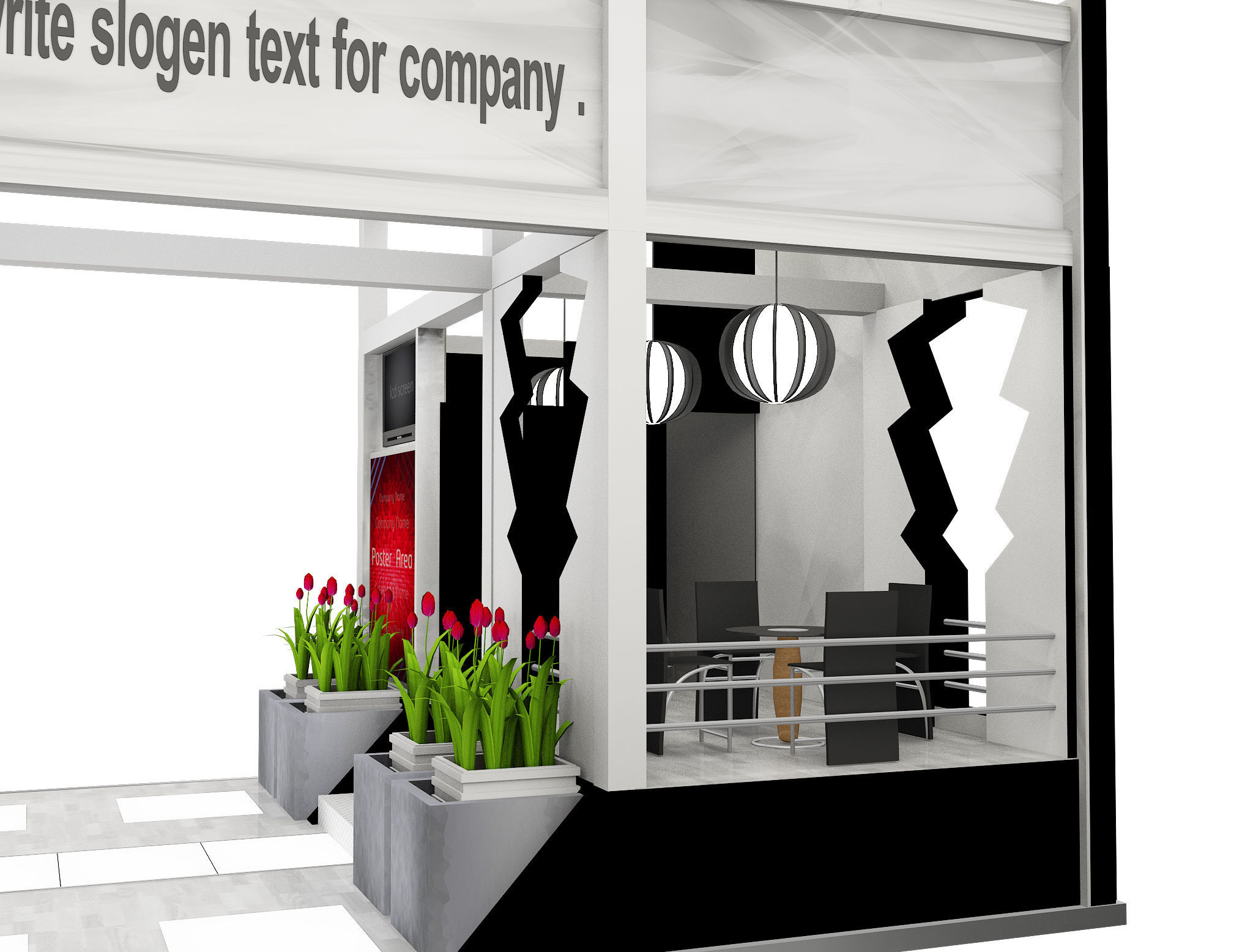 Booth Exhibition Stand a515 3D model_14