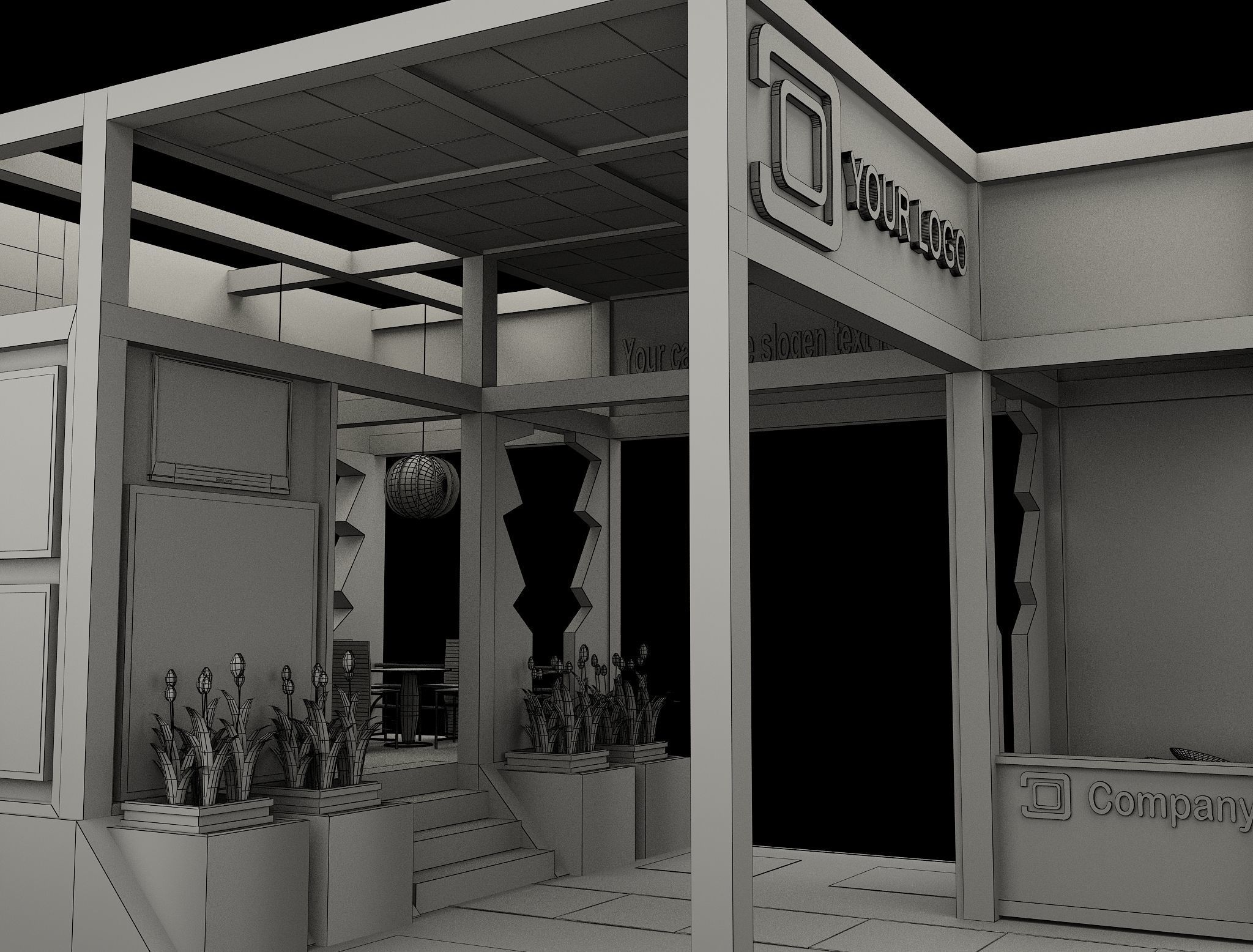 Booth Exhibition Stand a515 3D model_23