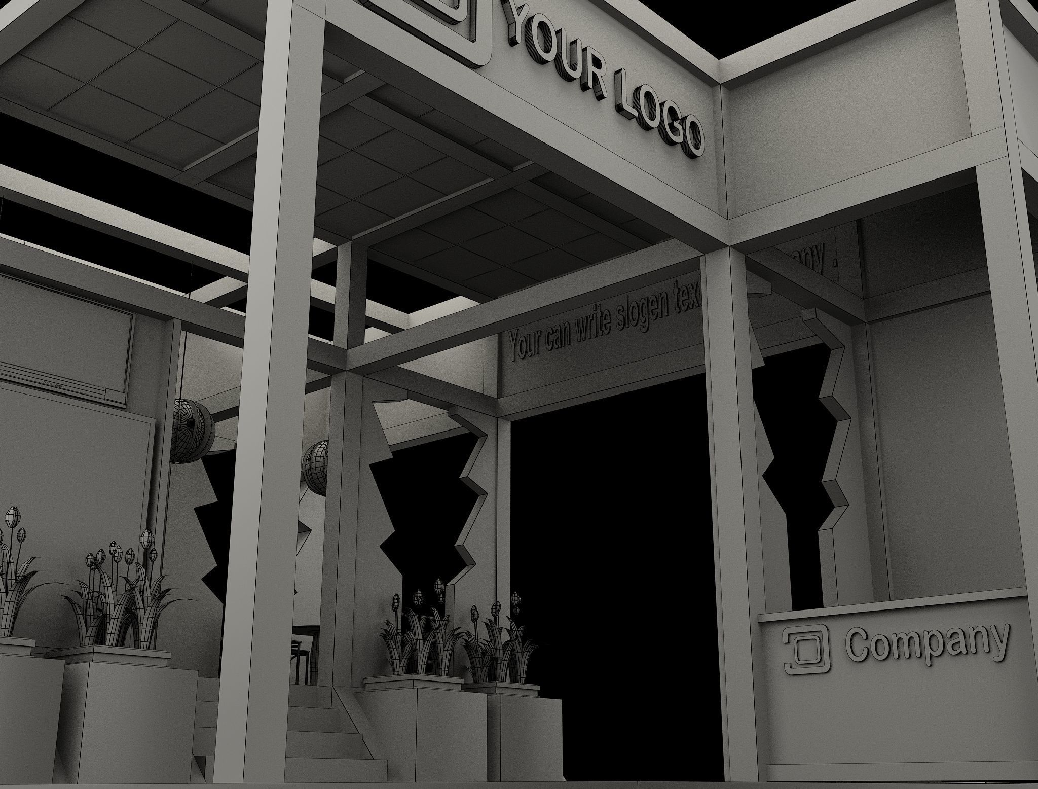 Booth Exhibition Stand a515 3D model_7