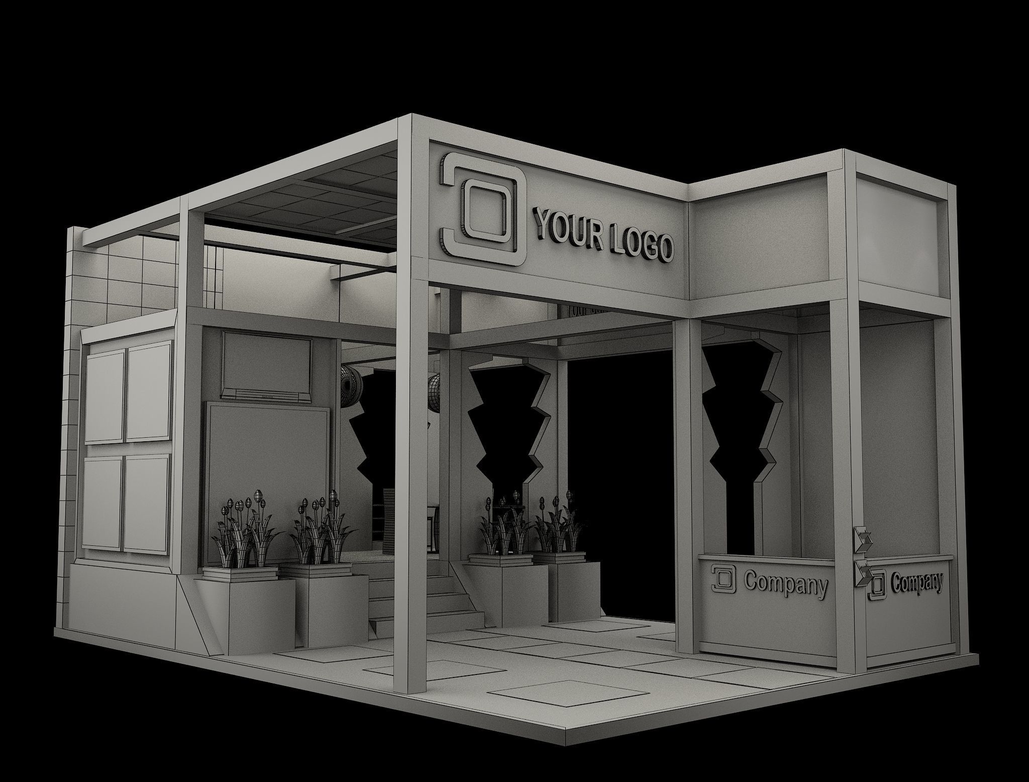 Booth Exhibition Stand a515 3D model_1