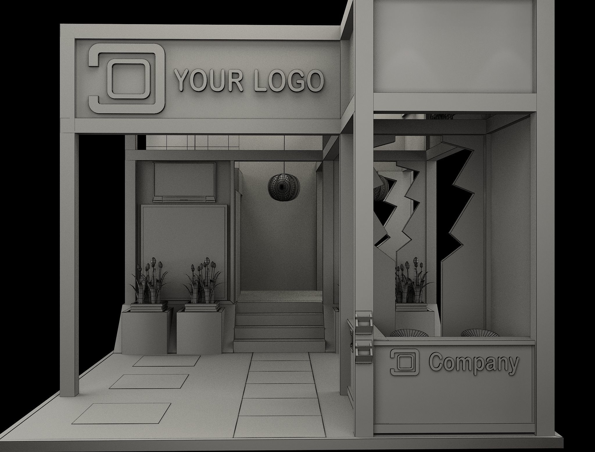 Booth Exhibition Stand a515 3D model_9