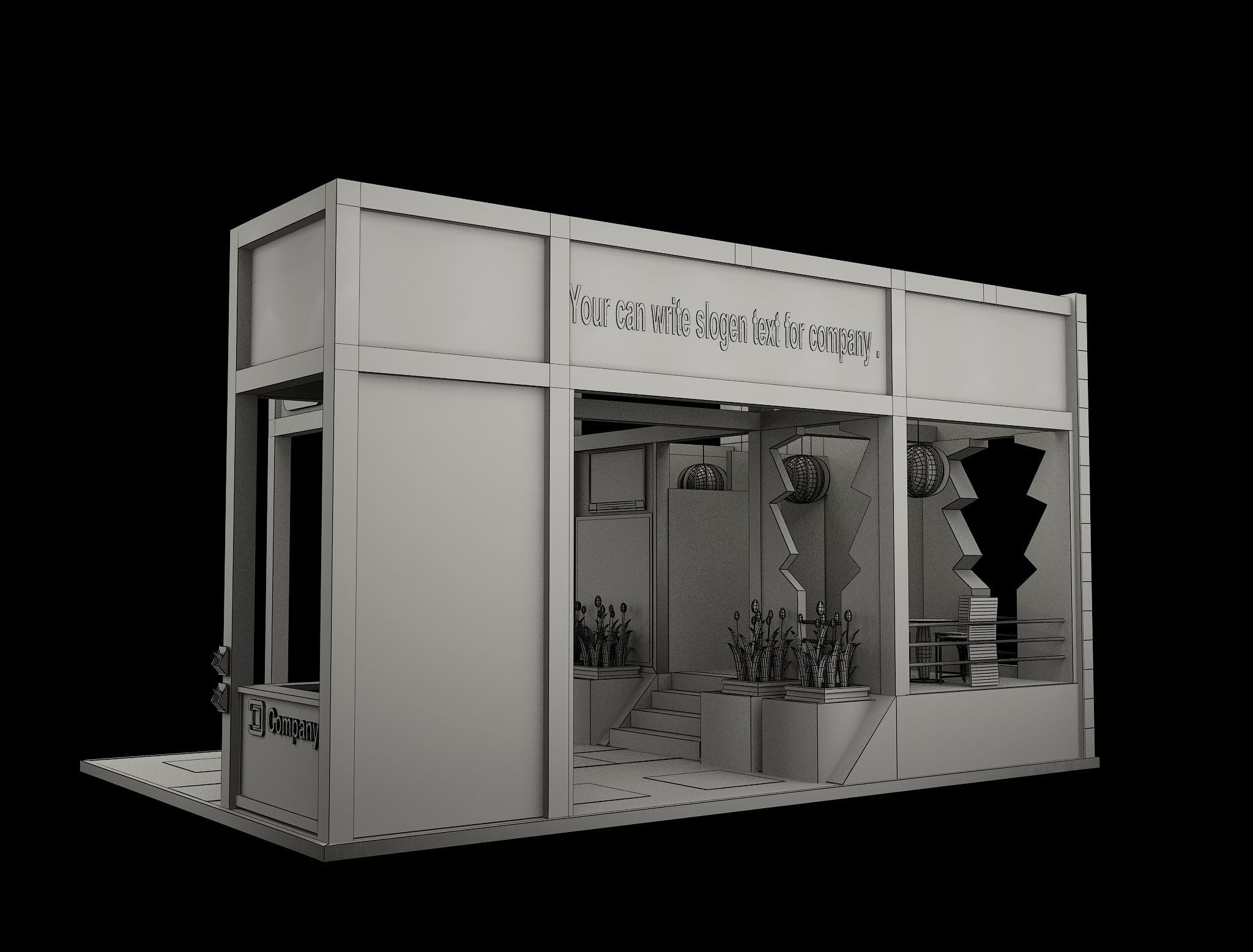 Booth Exhibition Stand a515 3D model_25