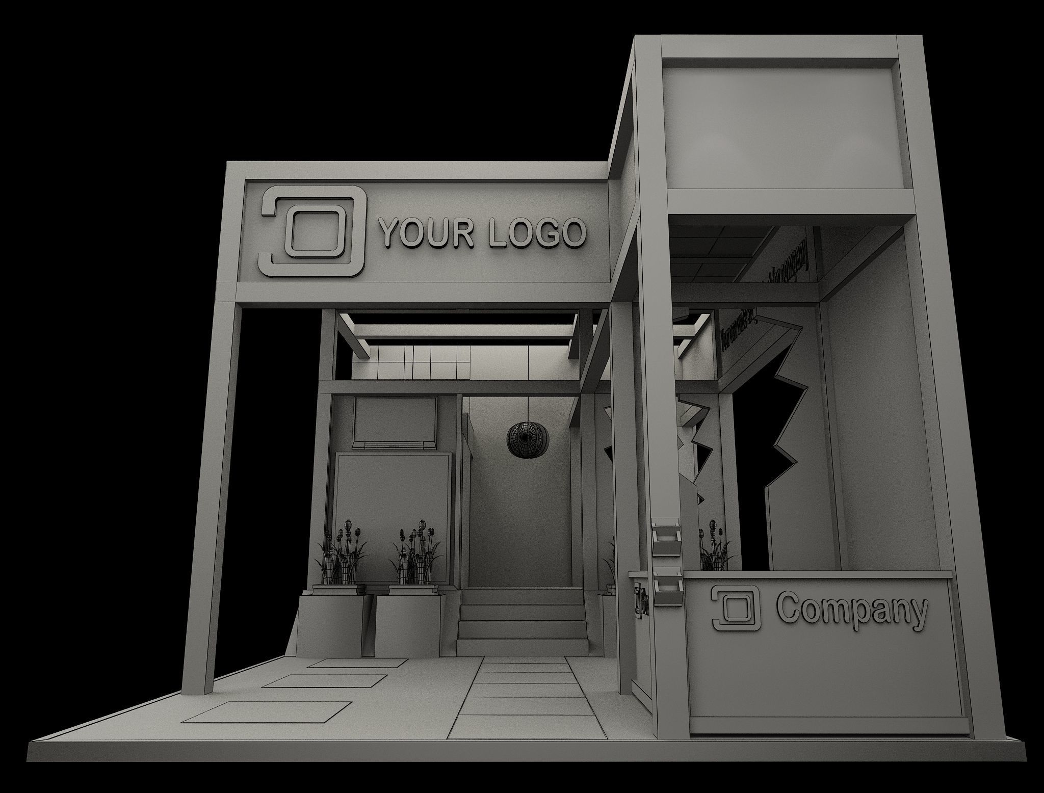 Booth Exhibition Stand a515 3D model_3