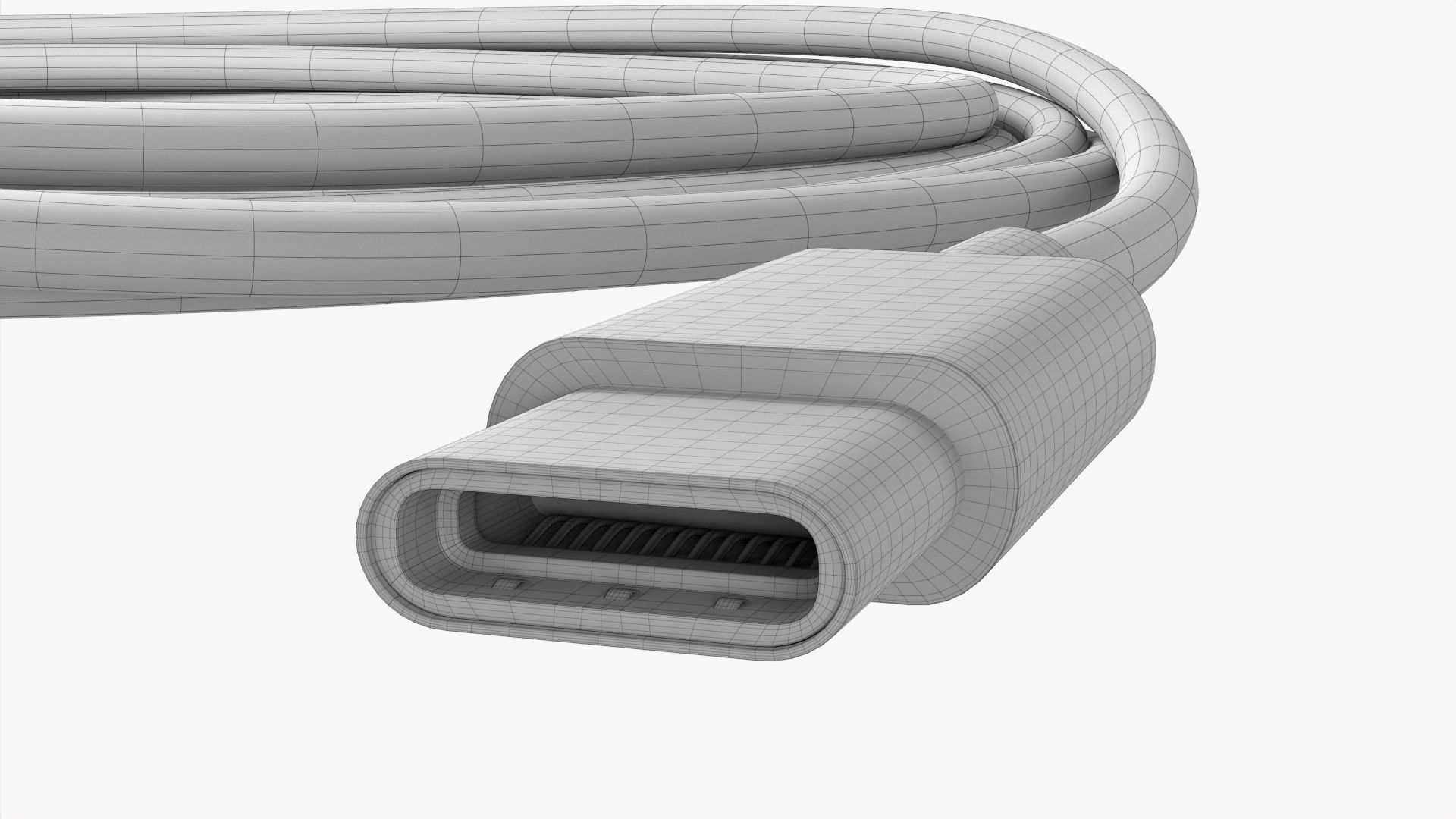 White Lightning to USB C cable 3D model_8