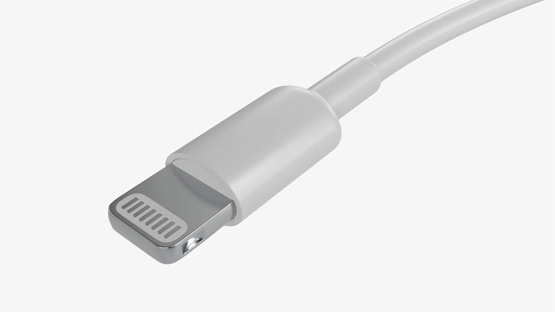 White Lightning to USB C cable 3D model_2