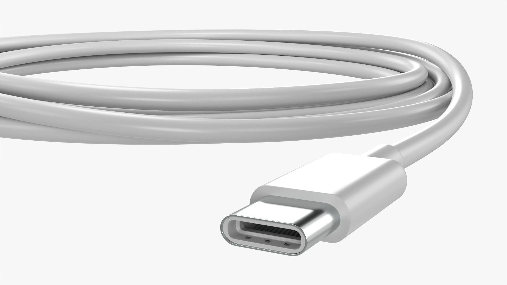 White Lightning to USB C cable 3D model_3