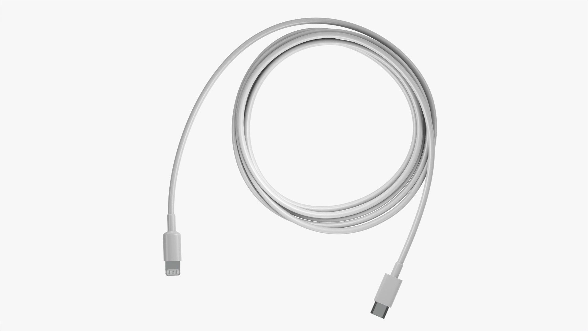 White Lightning to USB C cable 3D model_6
