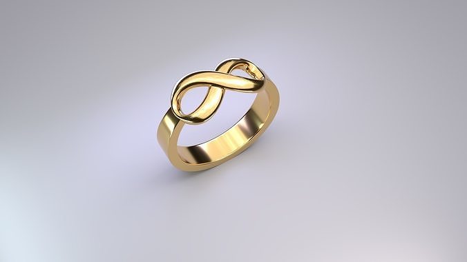Ring with infinity symbol 3D print model