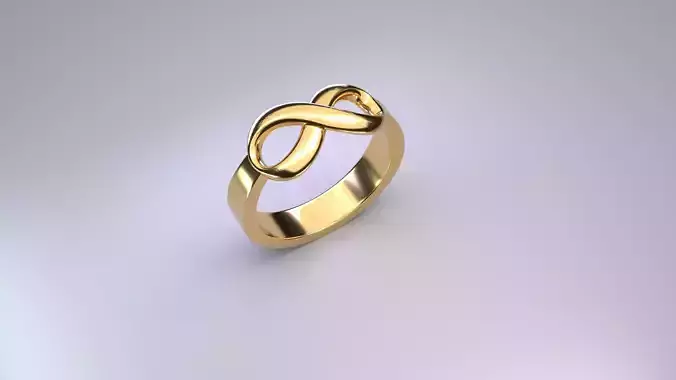 Ring with infinity symbol 3D print model